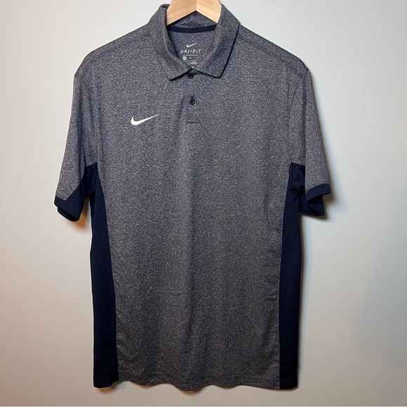 Nike Dri-Fit Performance Polo Shirt Men’s M Navy Heather Short Sleeve Golf - Picture 1 of 6